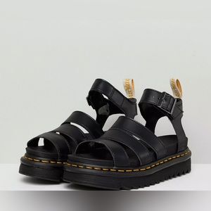 Dr Martens Vegan Leather Chunky Sandals in Black